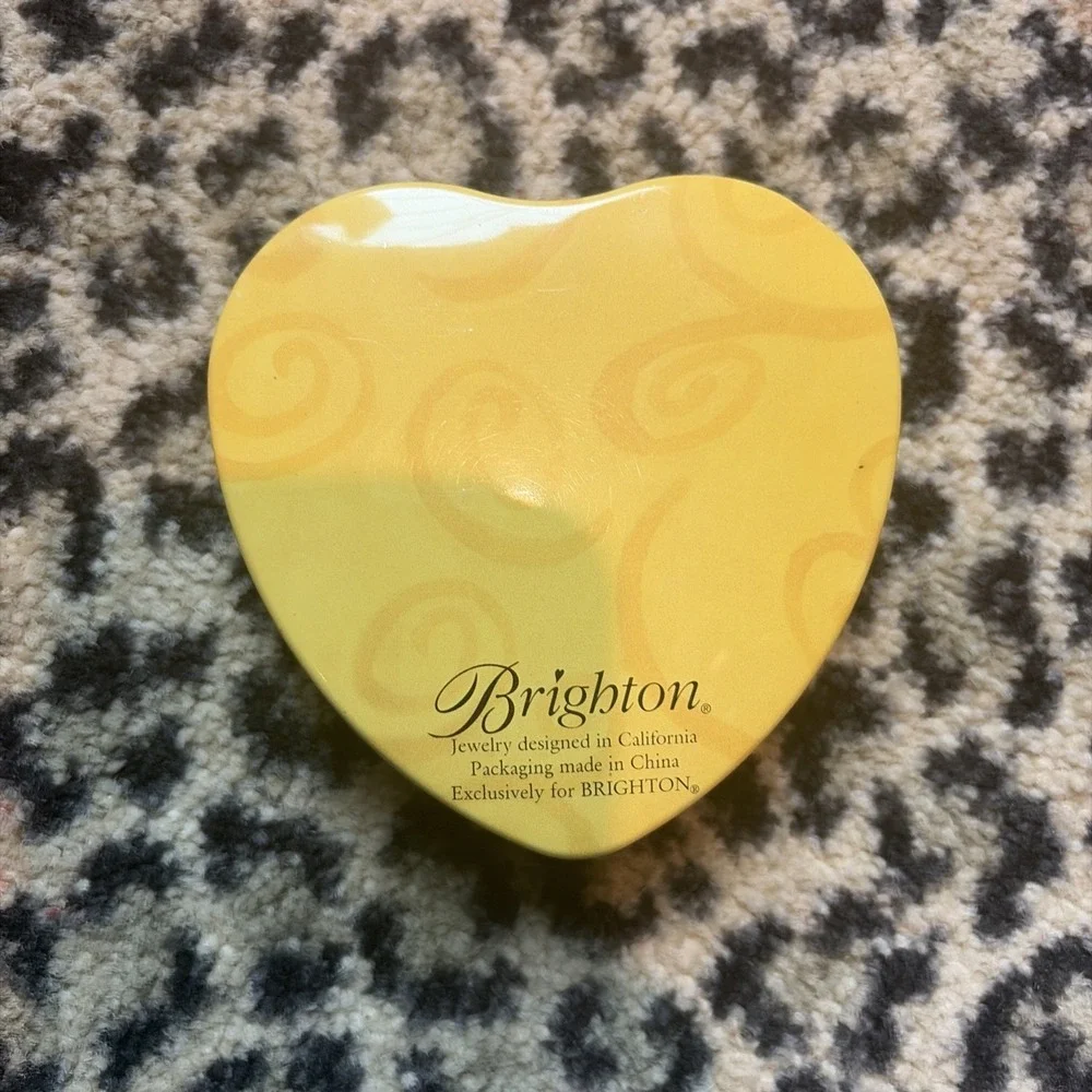 Brighton Lot Of 3 Tin Heart Shaped‎ Jewelry Boxes Empty 2 Medium And 1 Small